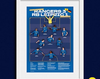 Rangers v Leipzig Match Day print