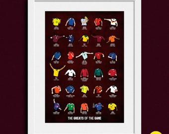 Greats of the Game football print