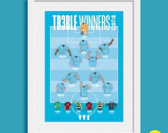 Manchester City Treble Winners 22/23 print