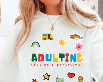 Kidcore Sweatshirt  Kidcore Clothes Kidcore Clothing Kidcore Sweater Kid Core Clothes Kidcore Tops Adulting Sweatshirt Kidcore Aesthetic