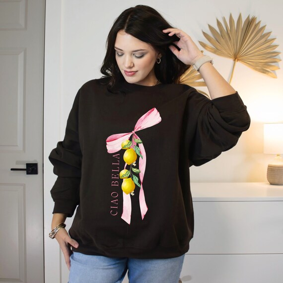 Italian Clothing Ciao Bella Sweatshirt Old Money Aesthetic Ciao Shirt Vintage Italy Sweatshirt Flower Market Shirt Lemon Shirt
