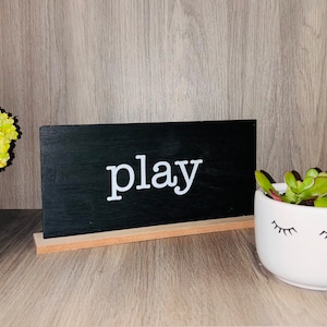 DOUBLE SIDED Signage Office Decor Funny Office Desk Book Case Home Office Essential Small Black Wood Sign Modern Work Decor for Shelves