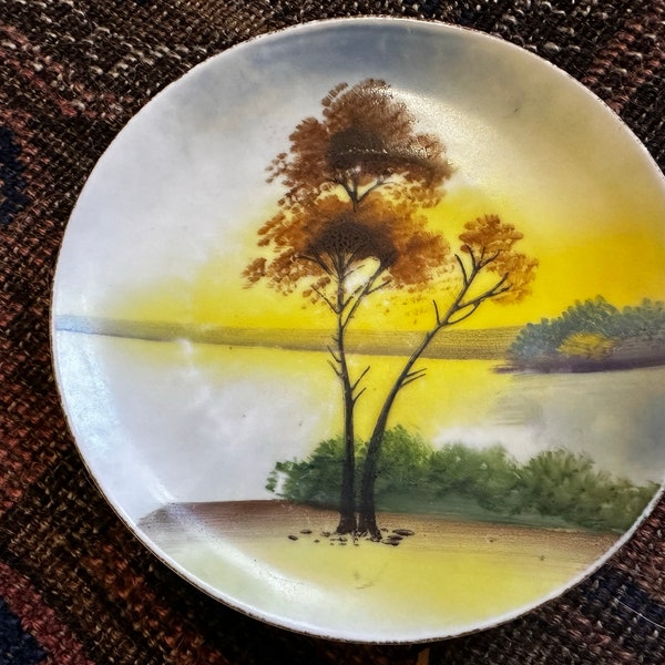 Vintage 40's Hand Painted 6" Porcelain Plate Made in Japan