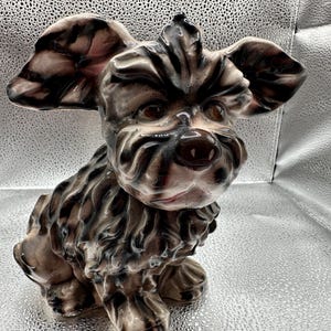 Ceramic Terrier Planter Vintage Dog Figurine Vintage Dog Planter Easy to Care for Pets Dog Figurines Gift for Dog Lovers Dog Planter