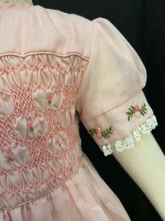 Vintage 60s 3T girls dress Polly Flinders pink ha… - image 4