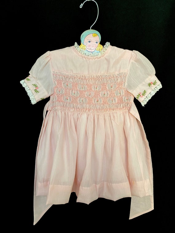 Vintage 60s 3T girls dress Polly Flinders pink ha… - image 8