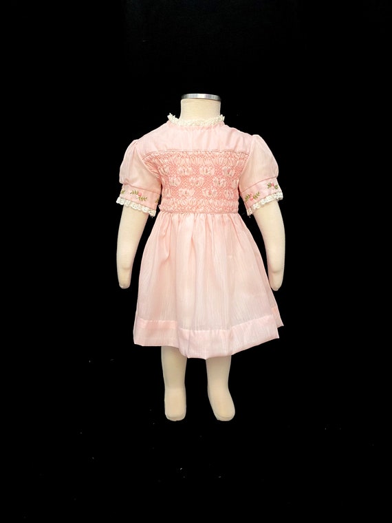 Vintage 60s 3T girls dress Polly Flinders pink ha… - image 3