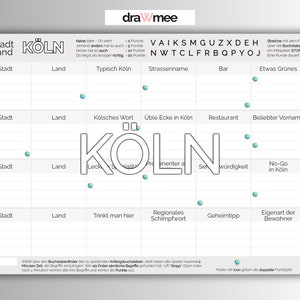 Stadt Land Köln: Geschenk für Kölner & Köln Fans - Quiz Spiel Souvenir, Andenken (A4 Druckvorlage PDF)
