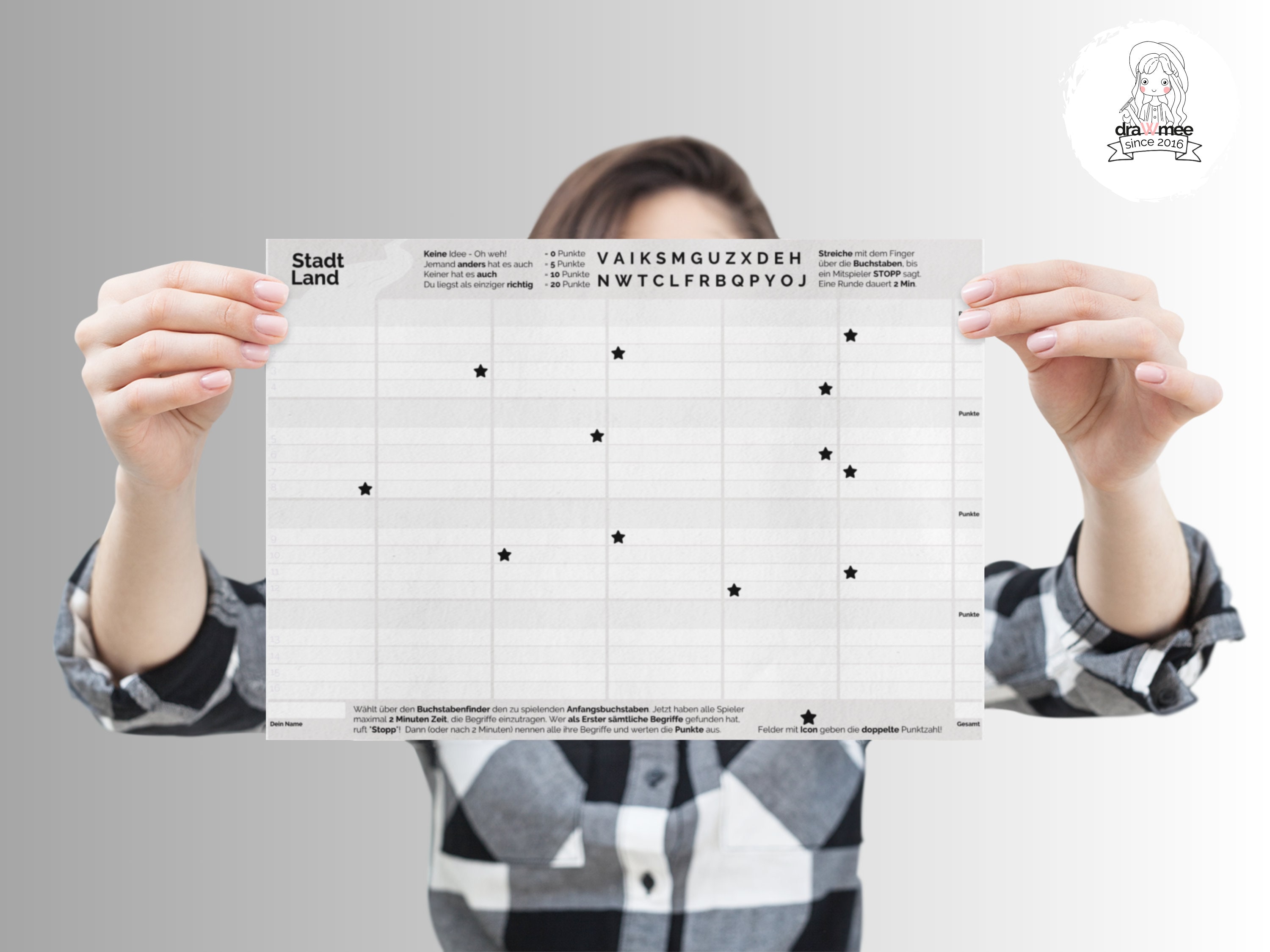 Stadt Land Fluss Vorlage: DIY-Edition mit Blanko Kategorie-Feldern zum