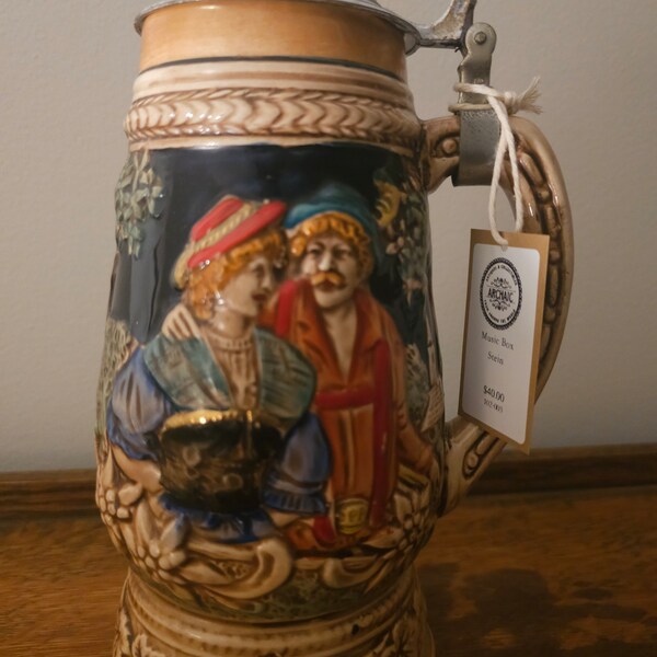 German Be Beer Stein With Music Box Etsy