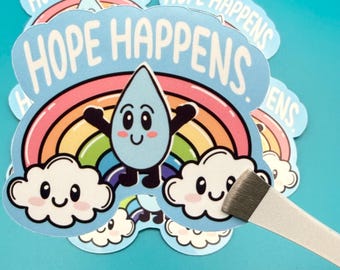 Hope Happens Rainbow Sticker