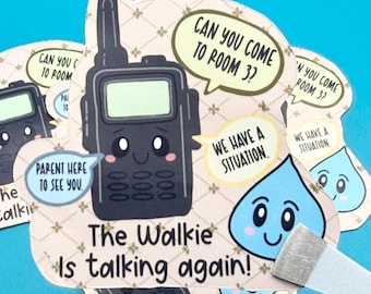 Funny Walkie Talkie Sticker | School Administrator, Principal, Teacher Humor Vinyl Die Cut