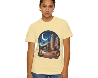 One Thousand and One Nights:Artistic Morocco Crewneck, Unique Moroccan T-Shirt, Arabic gift for her with arabesque design,Folk Art Cuteness