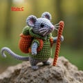 Adventure Mouse Crochet Plush, Handmade Hiking Amigurumi with Backpack, Tiny Explorer Gift, Kawaii Rodent Toy for Nature Lovers, HookedByLia product logo