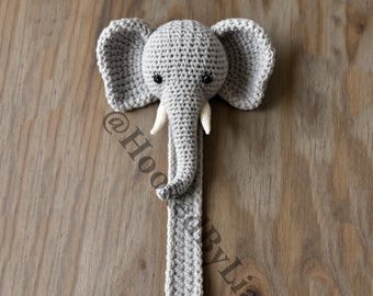 Crochet Elephant Bookmark, Unique Elephant Bookmarker, Handmade Elephant Book Accessory, 3D Elephant Bookmark, Animal Lover Gift