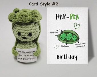 Birthday Hap Peas Crochet Positive Peas Crochet Peas With Card L Positive  Crochet Family L Positive Pig, Potato, Tomato, Pear, Carrot 