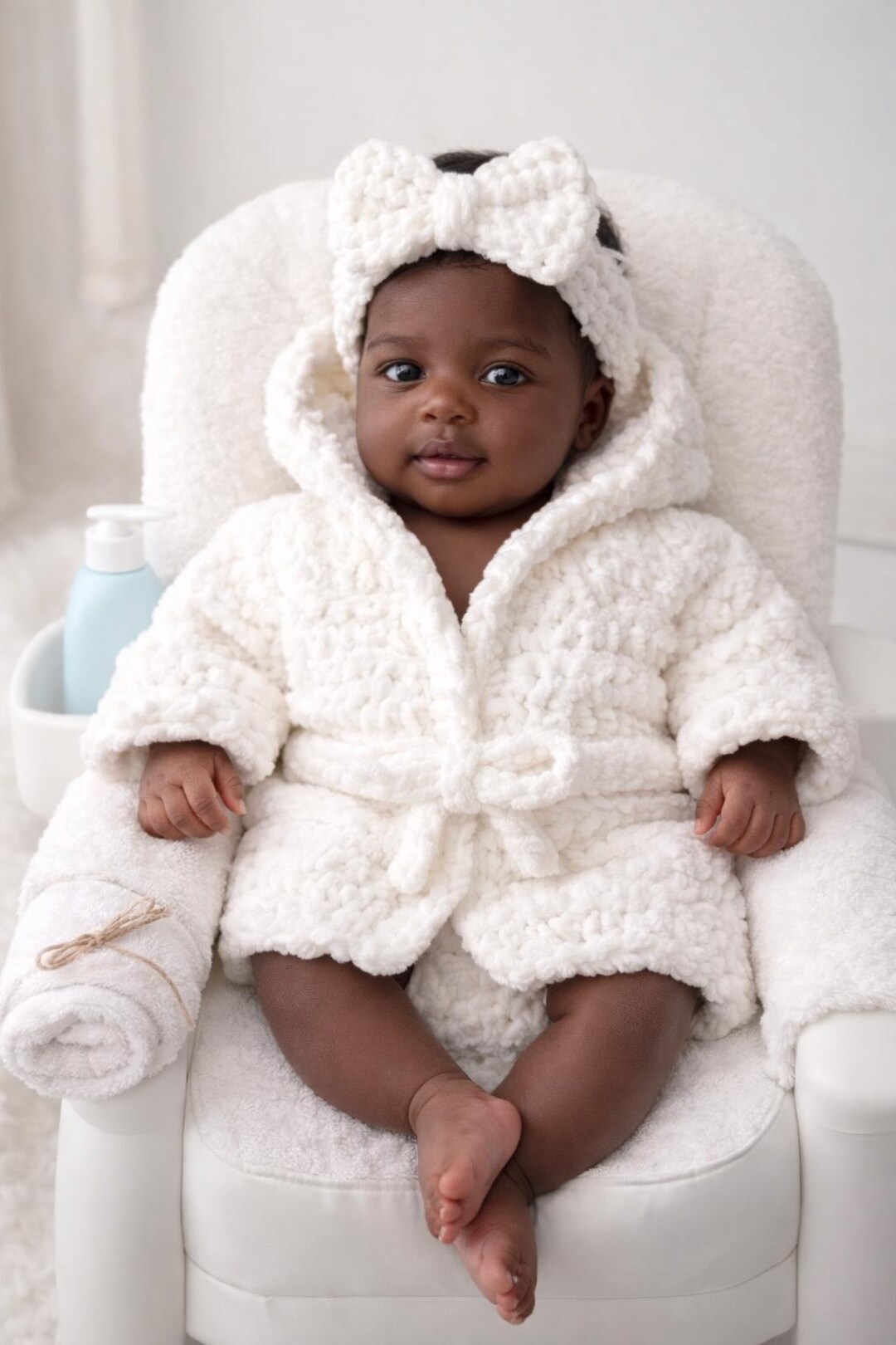 Child Bath Robe Handmade Crochet Baby Bath Robe | Soft Hooded Newborn Spa Robe | Baby ...