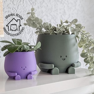 Vaso per piante con faccia molto felice, grazioso vaso per piante, decorazione carina, vaso per fiori da interno, faccina felice, regalo per gli amanti delle piante, regalo di compleanno, vaso per fiori