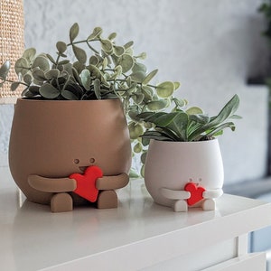 Happy plant pot Valentine gift for her gift for him valentines day plant pot face happy cute plant pot planter pot happy face