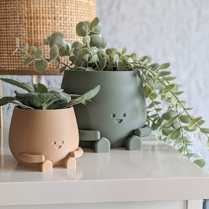 Plant pot face ultra happy cute plant pot cute decoration indoor planter pot happy face plant lover gift birthday gift planter flower pot image 5