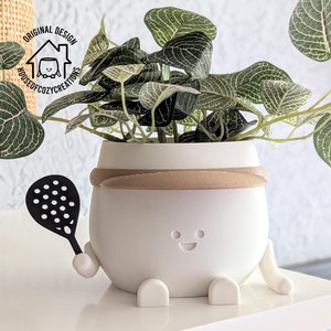 Padelspieler Geschenk Blumentopf Happy Face Indoor Übertopf Geburtstagsgeschenk Blumentopf Padelspieler Padelliebhaber Geschenk Vatertagsgeschenk