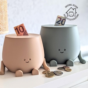 Tirelire pour enfants visage heureux, idée cadeau unique, spardose kinder tirelire enfants restaurant, pot de pointe, magasin, verre d'argent pour boire