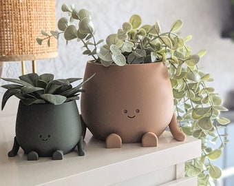 Plant pot face happy cute plant pot cute decoration indoor planter pot happy face plant lover gift birthday gift cute planter pot flower pot