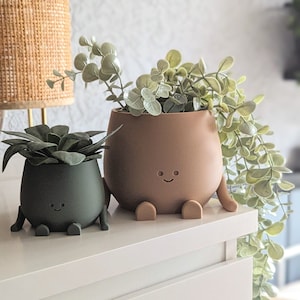 Plant pot face happy cute plant pot cute decoration indoor planter pot happy face plant lover gift birthday gift cute planter pot flower pot