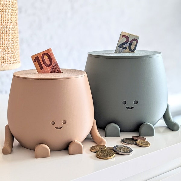 Happy face kids piggy bank unique gift idea spardose kinder tirelire enfants restaurant tip jar store drinking money glass