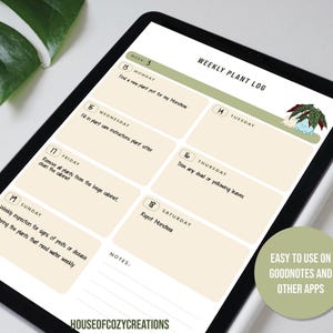 Houseplant Planner Printable cozy Digital Plant planner Journal Plant Care Tracker Template Checklist Digital Planner GoodNotes iPad-planner