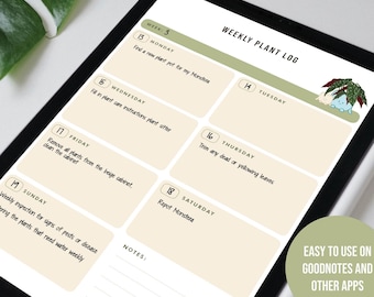 Houseplant Planner Printable Digital Plant planner Journal Plant Care Tracker Template Checklist Digital Planner GoodNotes iPad-planner