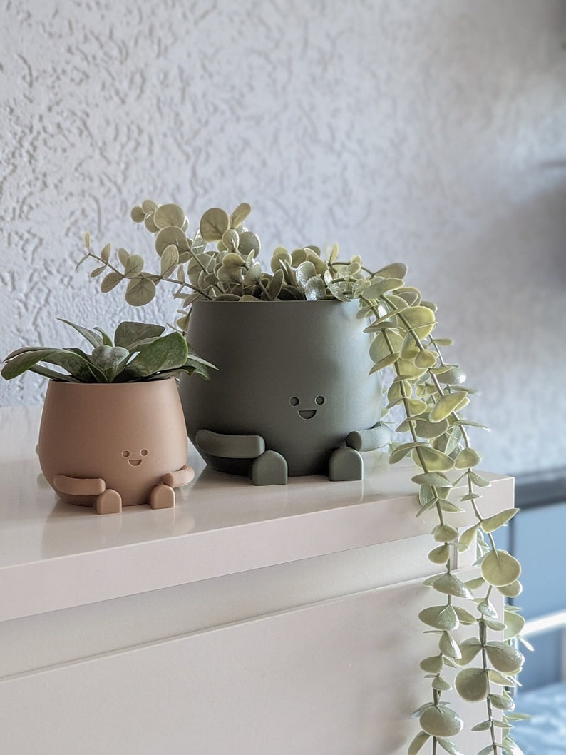 Plant pot face ultra happy cute plant pot cute decoration indoor planter pot happy face plant lover gift birthday gift planter flower pot image 1