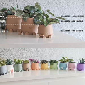 Plant pot face happy cute plant pot cute decoration indoor planter pot happy face plant lover gift birthday gift cute planter pot flower pot image 8