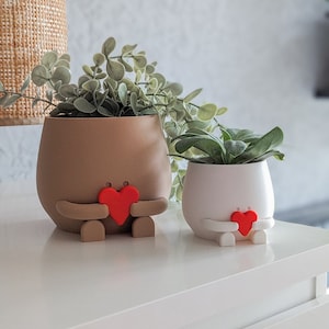 Happy plant pot Valentine gift for her gift for him valentines day plant pot face happy cute plant pot planter pot happy face