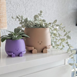Plant pot face ultra happy cute plant pot cute decoration indoor planter pot happy face plant lover gift birthday gift planter flower pot image 3