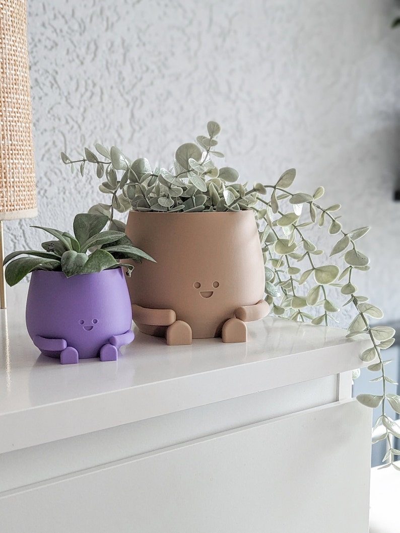 Plant pot face ultra happy cute plant pot cute decoration indoor planter pot happy face plant lover gift birthday gift planter flower pot image 3