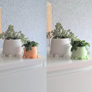 Plant pot face happy cute plant pot cute decoration indoor planter pot happy face plant lover gift birthday gift cute planter pot flower pot image 4