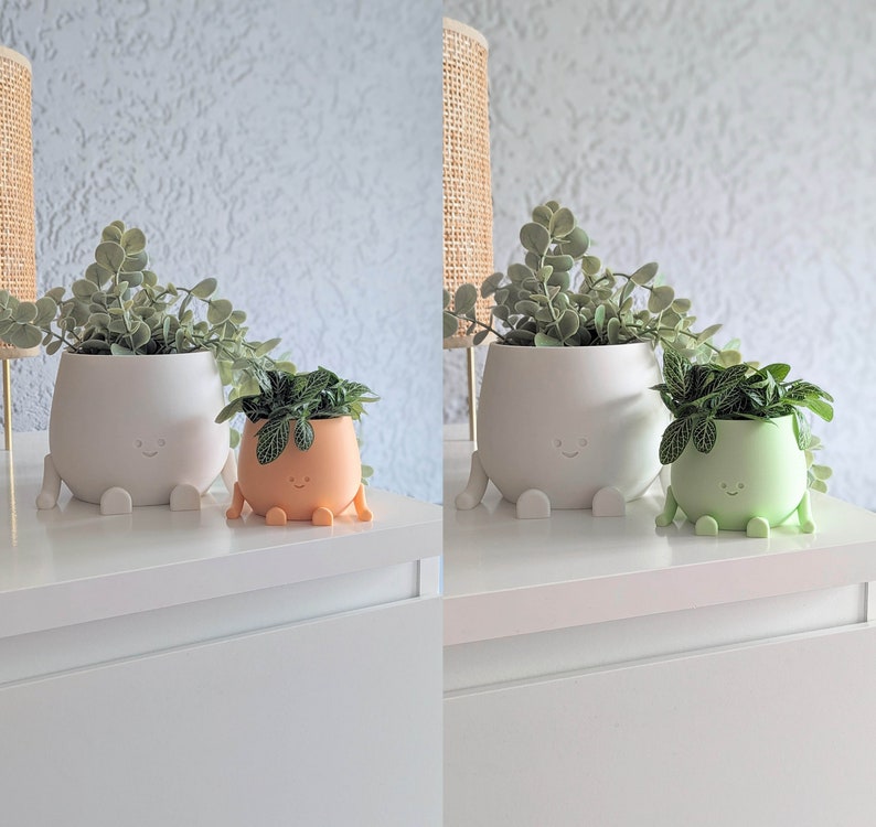 Plant pot face happy cute plant pot cute decoration indoor planter pot happy face plant lover gift birthday gift cute planter pot flower pot image 4