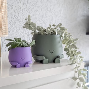 Plant pot face ultra happy cute plant pot cute decoration indoor planter pot happy face plant lover gift birthday gift planter flower pot image 6