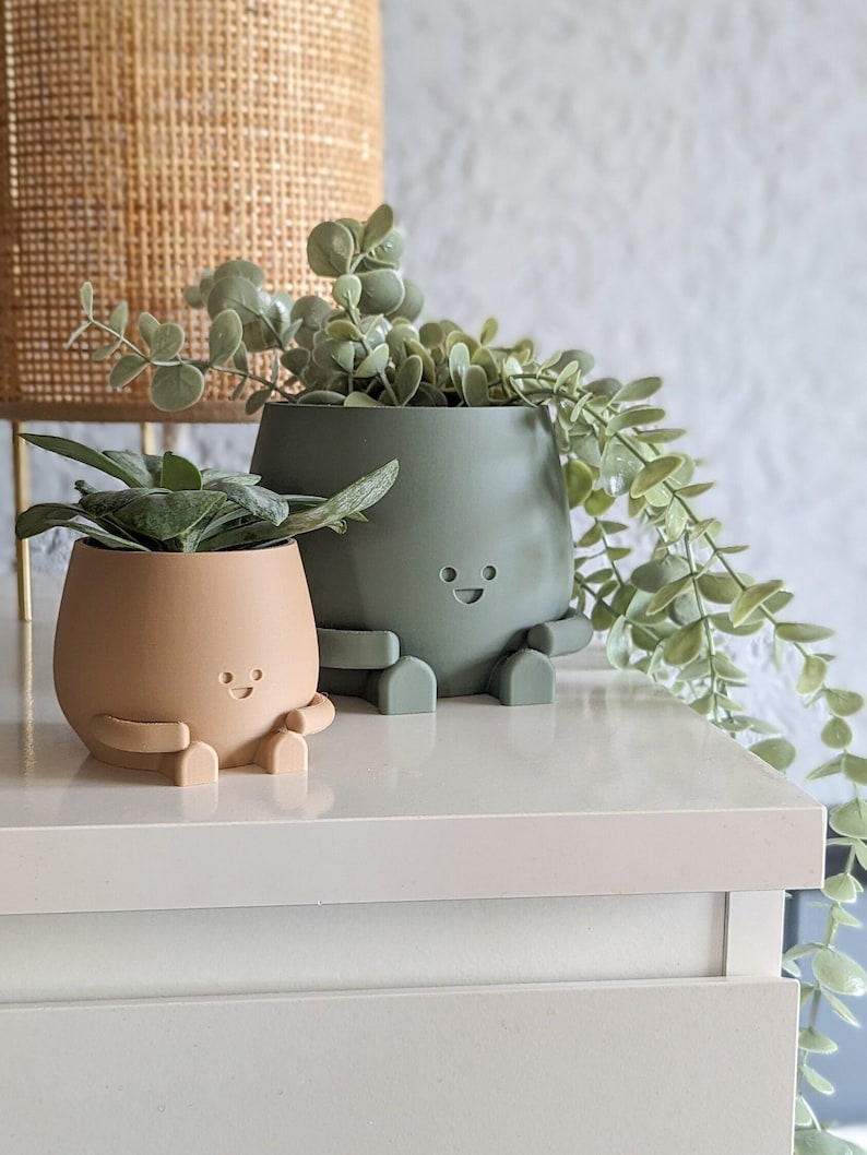 Plant pot face ultra happy cute plant pot cute decoration indoor planter pot happy face plant lover gift birthday gift planter flower pot image 5