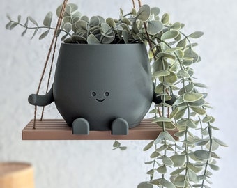 Pots de jardinière à visage pivotant, jardinière à tête suspendue, Pot