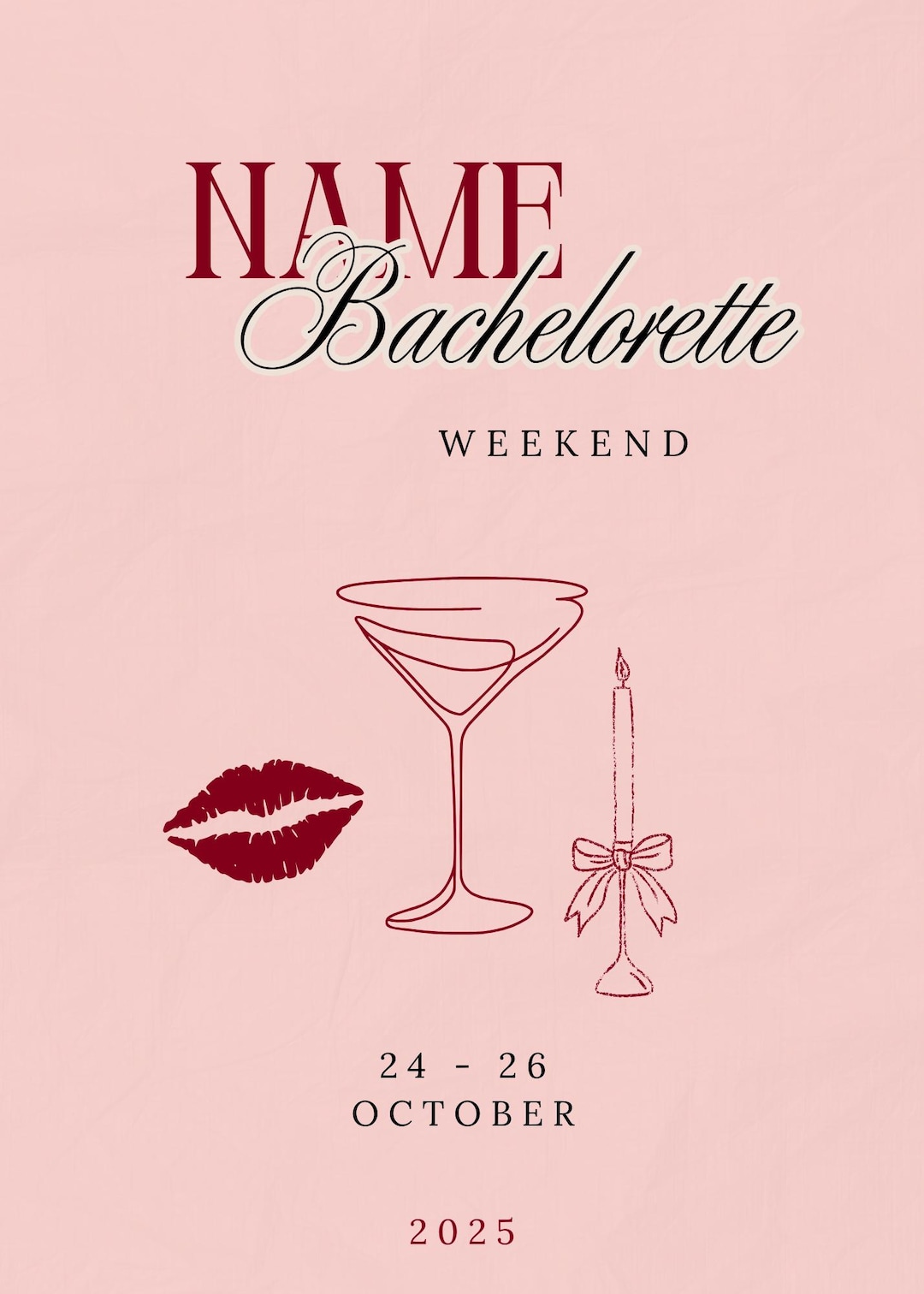 Editable Bachelorette Itinerary Template Canva Bach Weekend Schedule