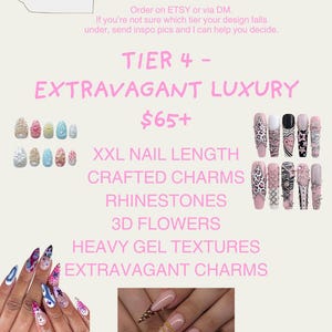 Custom Press On Nails | Extravagant Luxury & 3D Charms | Made to Order