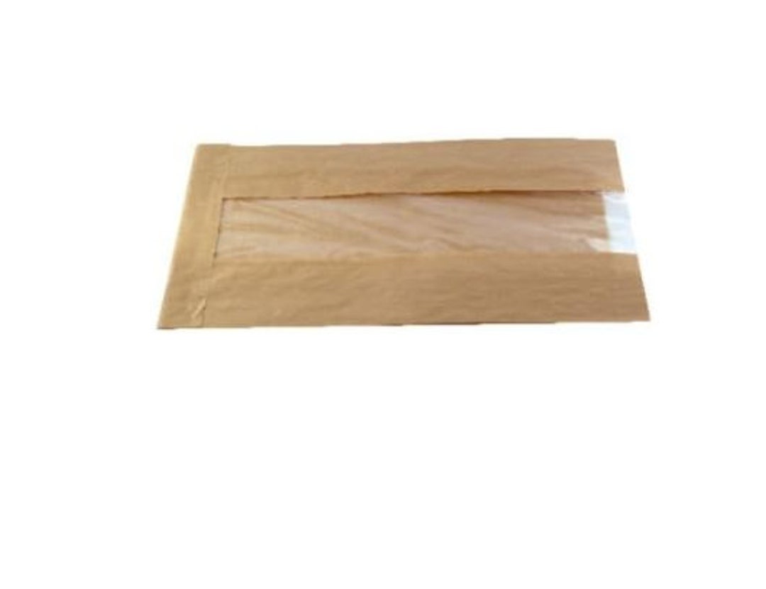 paper-sandwich-bag-wax-brown-kraft-bag-with-window-etsy