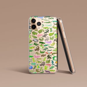 Crocodiles Clear Phone Case For iPhone 16e 16 Pro Max Ultra Mini 15 14 13 12 MagSafe 11, 7/8/SE20/SE22 7/8 Plus Samsung Galaxy S25 S24