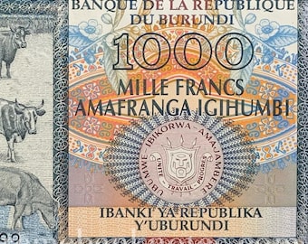 Burundi 1000 Francos 2000 P-39c Billete de colección UNC / Moneda africana auténtica / Papel moneda mundial