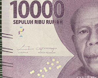 Indonesia 10,000 Rupiah 2016 P-157a aUNC Collectible Banknote | Authentic Indonesian Currency | World Paper Money