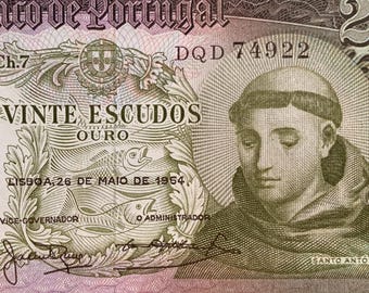 Portugalia 20 escudo 1964 P-167a XF Banknot kolekcjonerski