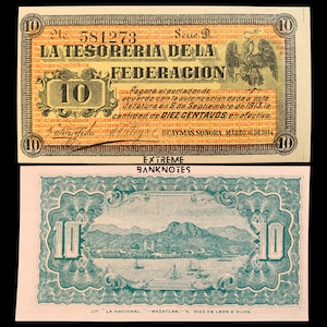México 10 Centavos 1914 P-S 1058 UNC Gemeinde Guaymas, Bundesstaat Sonora