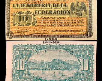 México 10 Centavos 1914 P-S1058 UNC Municipio de Guaymas, Estado de Sonora